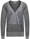 Jw Anderson Black V-neck Lace Trim Sweater In Black