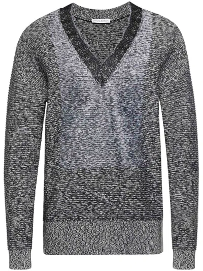 JW ANDERSON V-NECK LACE-TRIM SWEATER