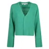 Jw Anderson V-neck Cardigan In Jade