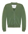 Jw Anderson Garment Dye V Neck Cardigan Pine In Green