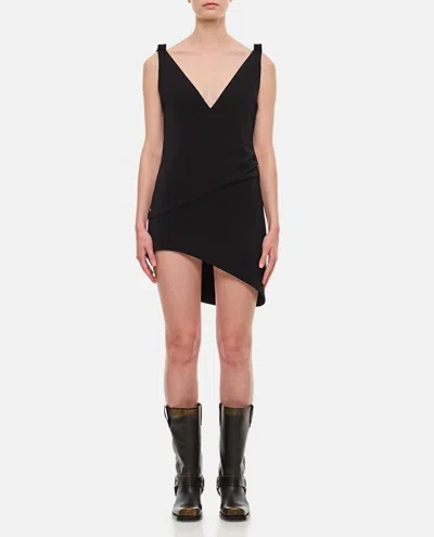 Jw Anderson V-neck Sleaveless Mini Dress In Black