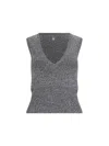 Jw Anderson Knitwear Lace Trim V-neck Sleeveless In Black  