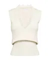 Jw Anderson J.w. Anderson White Lace-trim Knit Top In White