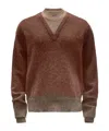 Jw Anderson Gradient V-neck Sweater In Brown