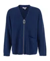 Jw Anderson Blue Cardigan With V Neck And And Front Zip Closure In Wool Blend Man In Blue