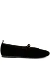 JW ANDERSON VELVET-FINISH STRAP BALLERINA SHOES