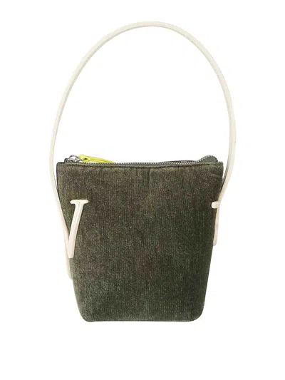 Jw Anderson Velvet Handbag In Dark Green