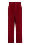 Jw Anderson Pantalone In Velluto Rosso Donna