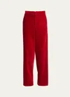 Jw Anderson Pantalone In Velluto Rosso Donna In Red