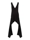 Jw Anderson Plunging Draped-hem Mini Dress In Black