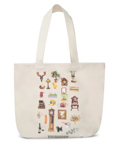 Jw Anderson Vintage Print Canvas Tote Bag