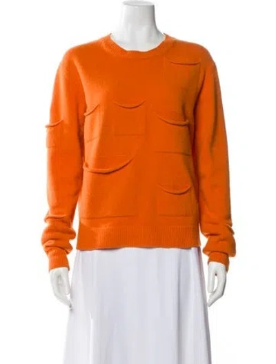 Pre-owned Jw Anderson Virgin Wool Crew Neck Sweater In Orange