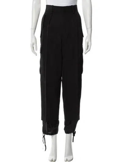 Pre-owned Jw Anderson Virgin Wool Wide Leg Pants In Black