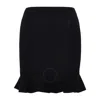 Jw Anderson Ruffled Embroidered Stretch-knit Mini Skirt In Black
