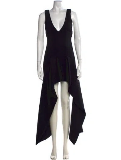Pre-owned Jw Anderson V-neck Long Dress In Black