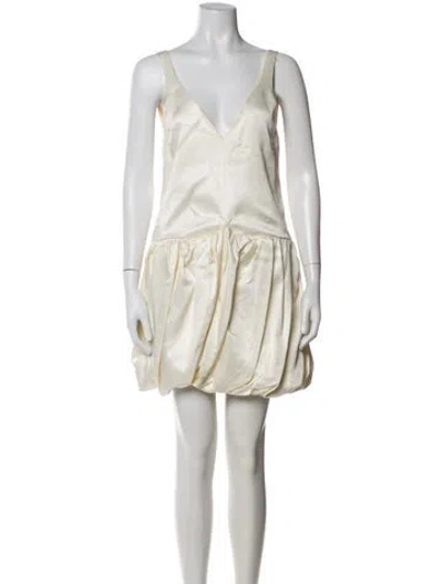 Pre-owned Jw Anderson V-neck Mini Dress In Neutral