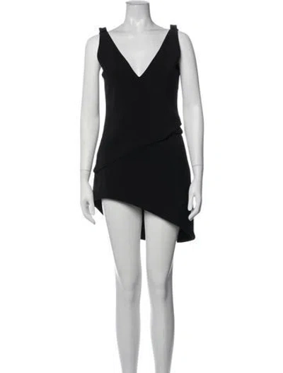 Pre-owned Jw Anderson V-neck Mini Dress W/ Tags In Black