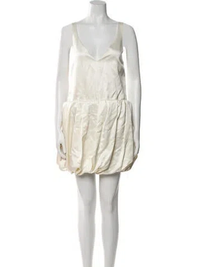 Pre-owned Jw Anderson V-neck Mini Dress W/ Tags In Neutral