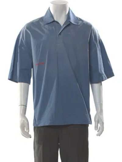Pre-owned Jw Anderson V-neck Short Sleeve Polo Shirt In Blue