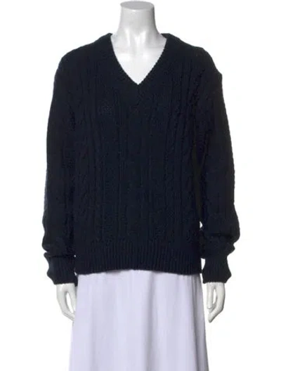 Pre-owned Jw Anderson V-neck Sweater In Blue