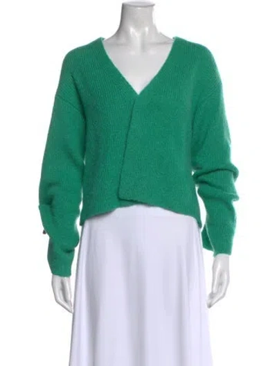 Pre-owned Jw Anderson V-neck Sweater In Green