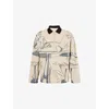 Jw Anderson Mens Nougat Embroidered-logo Graphic-pattern Cotton-jersey Polo Shirt Xl In Neutral