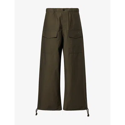 Jw Anderson W Anderson Mens Parachute Track Cotton-blend Trousers Military Green