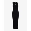 Jw Anderson Mens Black Anchor Embroidery Twisted-strap Cotton-jersey Midi Dress In Black