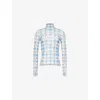 Jw Anderson J. W. Anderson Fitted Turtleneck With All-over Logo Print In Blue