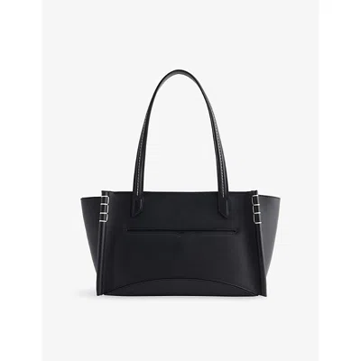 Jw Anderson W Anderson Womens Elongated Loafer Cabas Leather Tote Bag Black