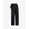 Jw Anderson W Anderson Womens Fold-over Wool Trousers Black