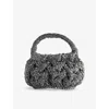 Jw Anderson W Anderson Womens Cable-knit Small Raffia Top-handle Bag Gunmetal