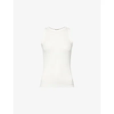 Jw Anderson W Anderson Womens Sheer Ribbed Modal-jersey Vest Top Off White
