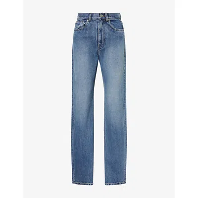 Jw Anderson W Anderson Womens Straight-leg Cotton Denim Jeans Mid Blue