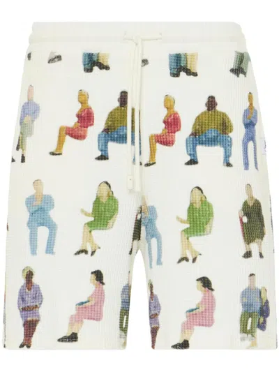 JW ANDERSON WAFFLE-TEXTURE SHORTS