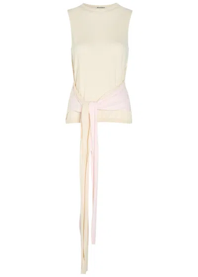 Jw Anderson Waist Tie Cotton And Cashmere-blend Tank Top In Multi