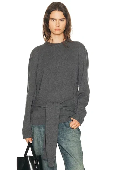 Jw Anderson Womens Sleeve-tie Waisted Jumper In Charcoal Melange In Gray