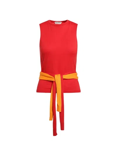 Jw Anderson Womens Waist Tie Tank Top In Red