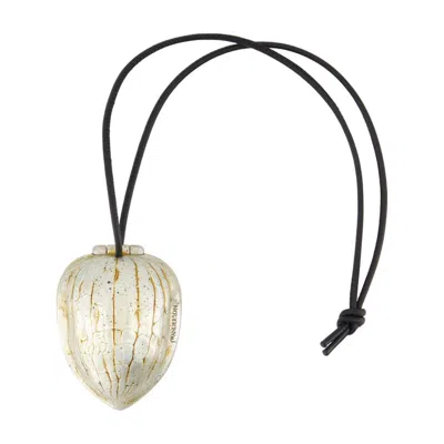 Jw Anderson Walnut Keyring In Metallic