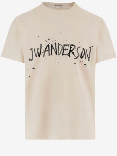 Jw Anderson Cotton T-shirt With Logo In Brown