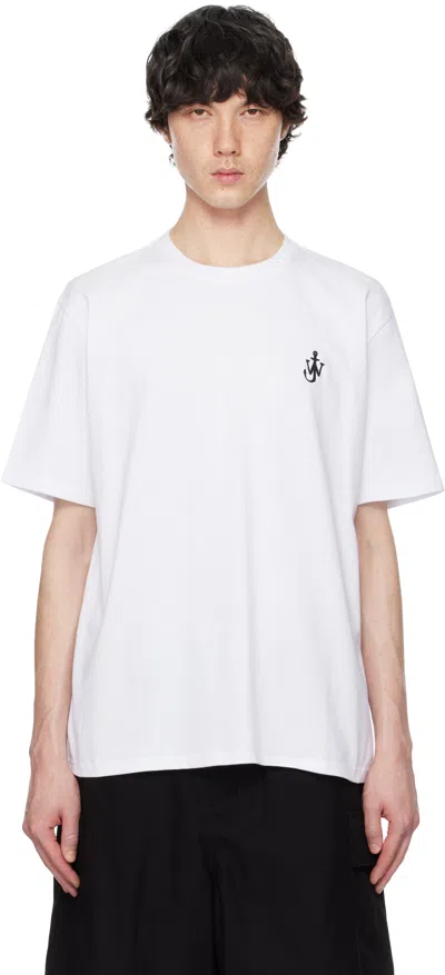 JW ANDERSON WHITE ANCHOR LOGO T-SHIRT