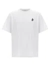 Jw Anderson Men White Crewneck T-shirt With Logo Embroidery On The Front In Cotton Man In White