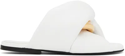 JW ANDERSON WHITE CHAIN TWIST SANDALS