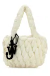 Jw Anderson Blanket Small Chunky Yarn Shoulder Bag In Offwhite