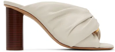 Jw Anderson Corner Heel Sandals In Beige Leather In 19274-100-white
