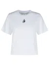 Jw Anderson Mens White Anchor-embroidery Crop Cotton-jersey T-shirt In White
