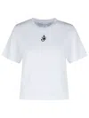 Jw Anderson Mens White Anchor-embroidery Crop Cotton-jersey T-shirt In White