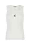 Jw Anderson Crew Neck Ribbed Sleeveless Top Straight Hem