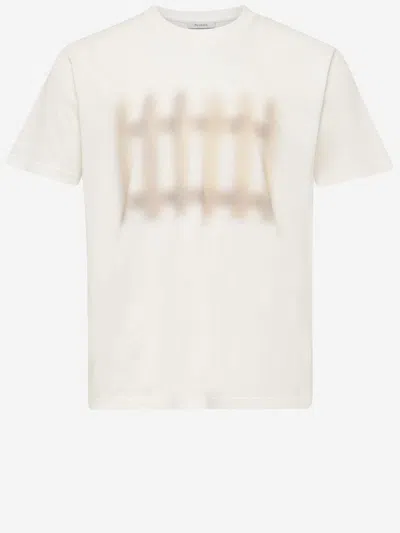 Jw Anderson White Crewneck Printed T-shirt In Neutral