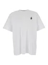 Jw Anderson White Crewneck T-shirt With Logo Embroidery On The Front In Cotton Man